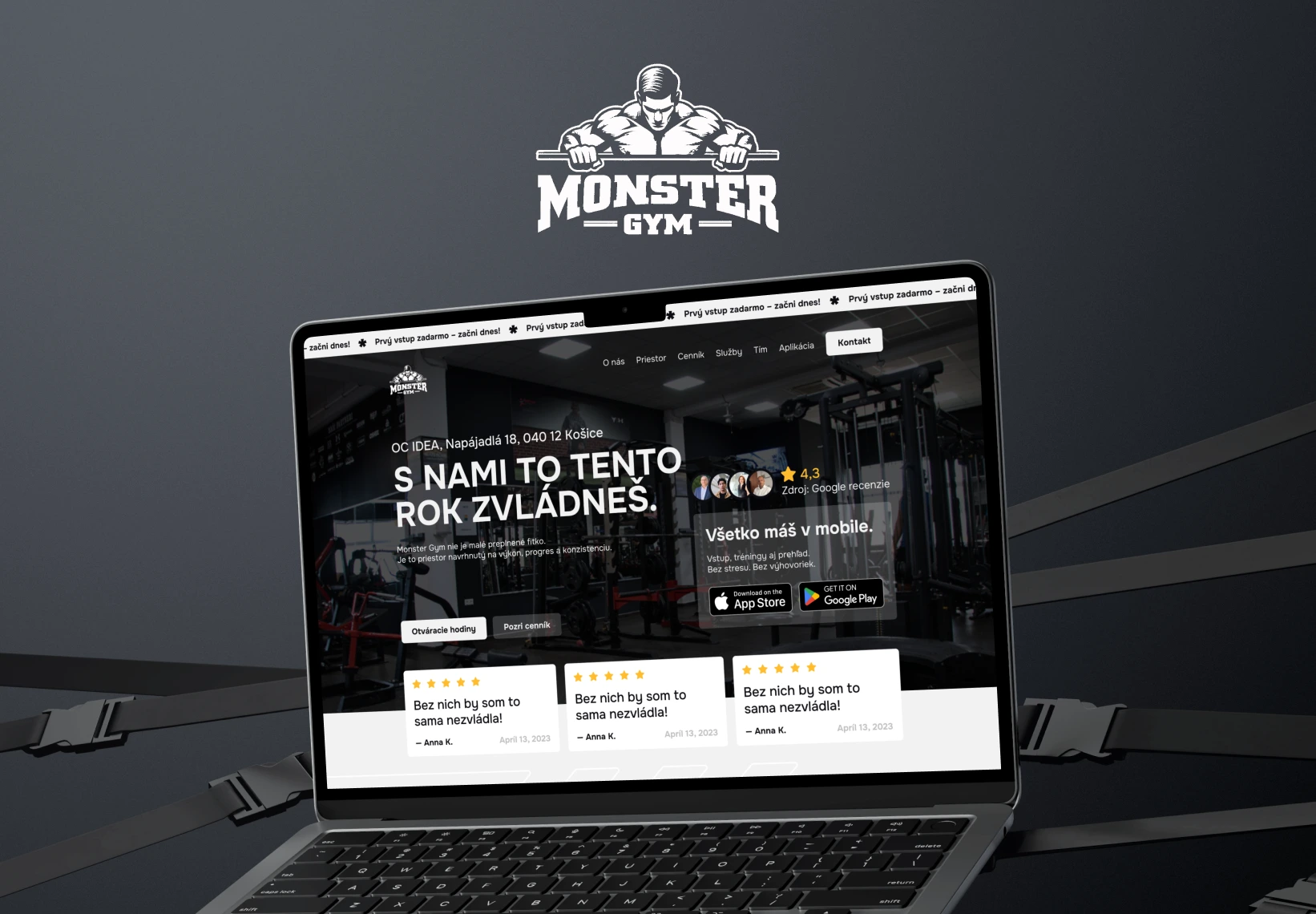 Web pre fitness centrum MonsterGym